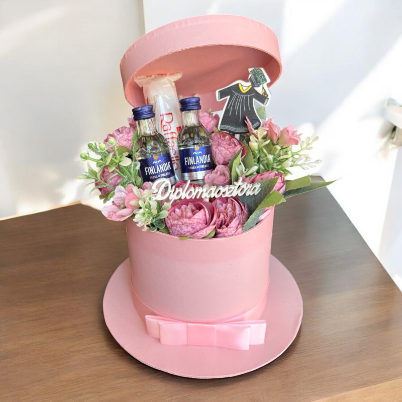 Diplomaosztós rózsaszín kalapbox