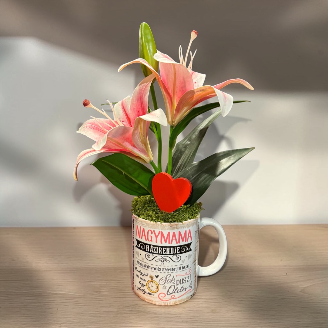 Anyák napi bögre liliommal - Nagymama házirendje