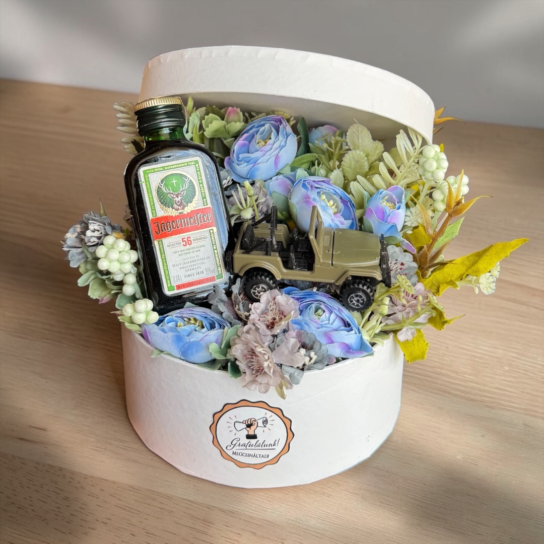 Ballagási ajándékbox - katonai járművel
