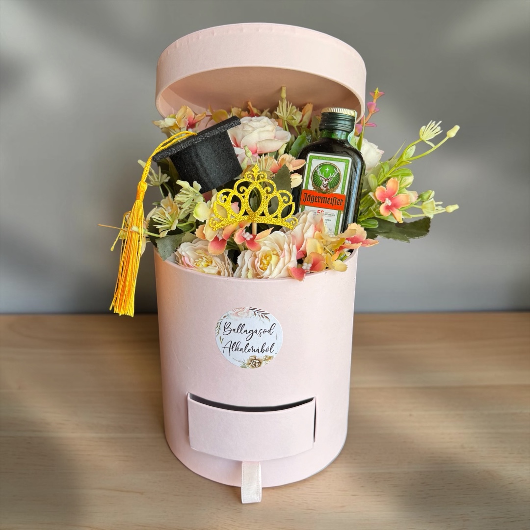 Ballagási ajándékbox - pénzátadó fiókkal