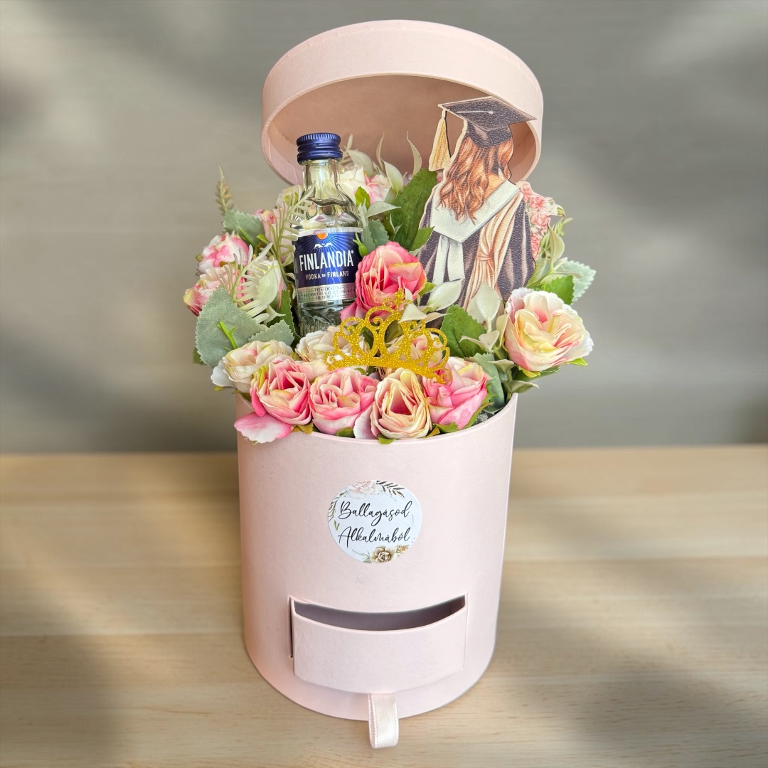 Ballagási ajándékbox - pénzátadó fiókkal