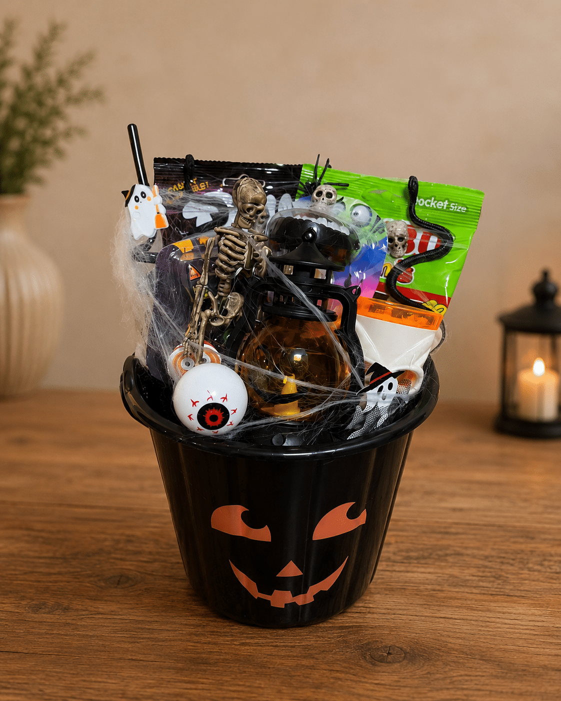 Halloween ajándékbox – tökös vödörben