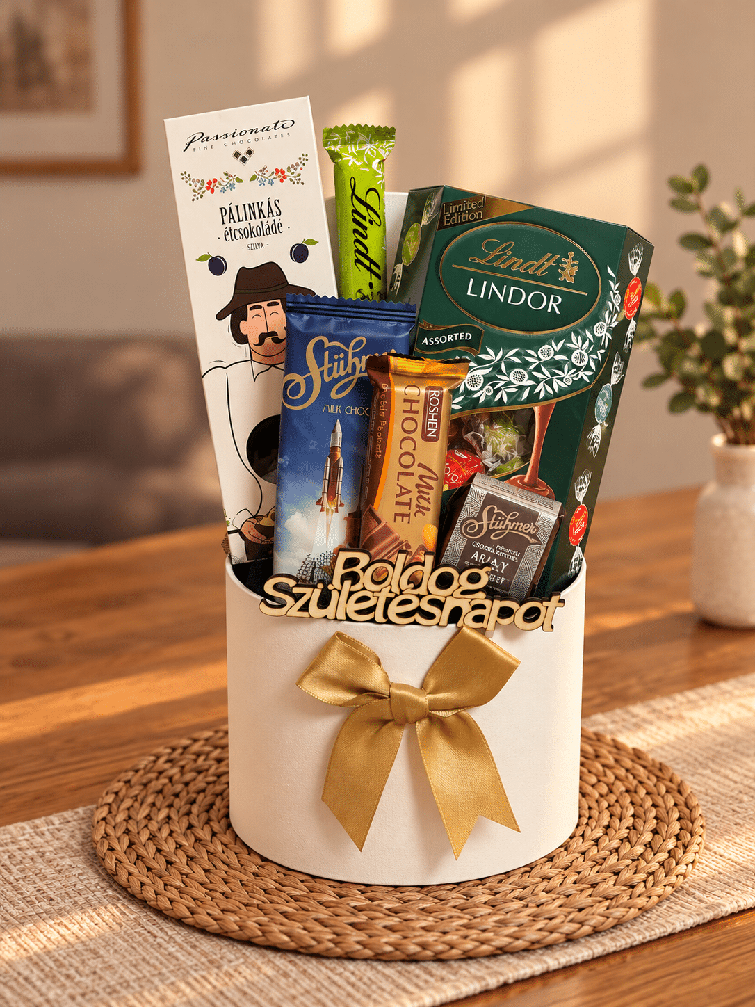 Ajándék Prémium születésnapi box – Lindt és Stühmer csokoládékkal